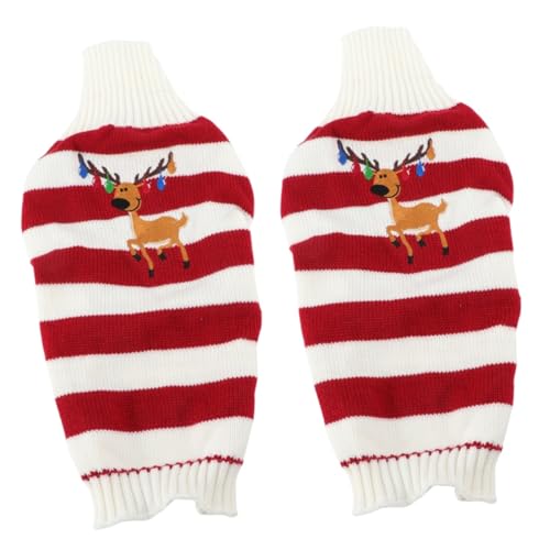 INOOMP Weihnachtself Chihuahua Weihnachtspullover Hund Xs 2 Stück Hundepullover Welpenkleidung Hundekleidung Haustier Weihnachtskleidung Haustierpullover von INOOMP