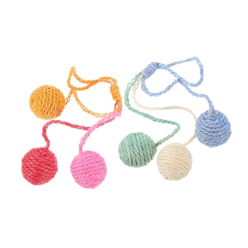 INOOMP 2stücke Interaktive Sisal-katzenbälle Hängendes Katzenspielzeug Für Drinnen Fördert Das Spielen Und Jagen Bei Kätzchen Platzsparendes Design Für Kleine Wohnungen von INOOMP
