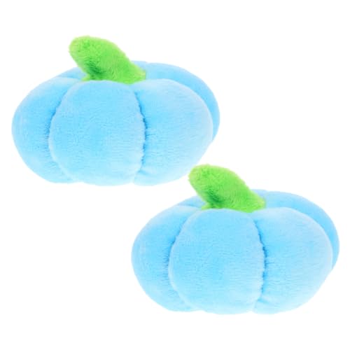 INOOMP 2 Stück Kleines Hundespielzeug Plüsch Kürbisform mit Quietscher Zahnpflege Molar für Welpen Indoor Outdoor Training und Kaubedürfnis von INOOMP