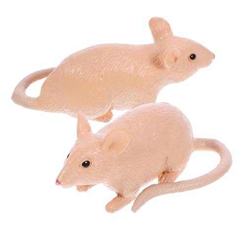 INOOMP 2 Stück Mausmodellspielzeug Ratte Gefälschte Mäuse Party-innendekoration in Mausform Haustier Katze Plastik Beige INOOMP 2 Stück Mausmodellspielzeug Ratte Gefälschte Mäuse Party-innendekoration in Mausform Haustier Katze Plastik Beige von INOOMP