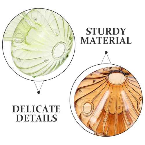 INOOMP 2 Stück Pilz-Glasvasen für Zimmerpflanzen, farbige Anzuchtstation, Mini-Terrarium für einzigartige kleine Hydrokultur-Töpfe, niedliches Dekor INOOMP 2 Stück Pilz-Glasvasen für Zimmerpflanzen, farbige Anzuchtstation, Mini-Terrarium für einzigartige kleine Hydrokultur-Töpfe, niedliches Dekor von INOOMP