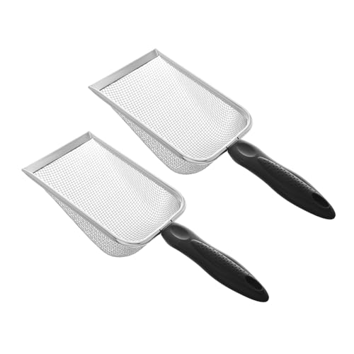 INOOMP 2 Stück Schaufel für Katzenstreu Haustier Reinigung Slotted Müllschaufe Hühnerstallschaufel Abfallschaufel aus Stahl Mesh-Streuschaufel Poop-Schaufel Sandsiebschaufel Metall Black INOOMP 2 Stück Schaufel für Katzenstreu Haustier Reinigung Slotted Müllschaufe Hühnerstallschaufel Abfallschaufel aus Stahl Mesh-Streuschaufel Poop-Schaufel Sandsiebschaufel Metall Black von INOOMP