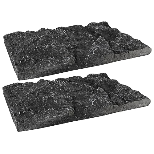 INOOMP 2 Stück Stone Decorative Board Hintergründe für Fischaquarien Dekorationen für Aquarien Hintergrund des bärtigen Drachenpanzers Terrariumdekorationen Aquariumzubehör Pu von INOOMP