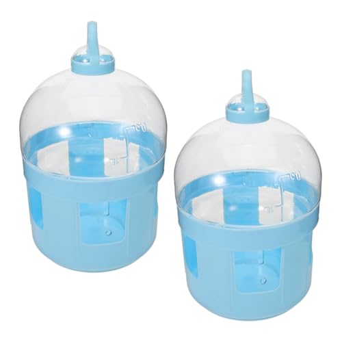 INOOMP 2 Stück Taubenausrüstung Taubenwasserflaschen Wasserspender Für Tauben Vogeltränkekäfig Wasserfütterungsvorrichtung Für Vögel Taubenversorgung Abs Sky-Blue von INOOMP