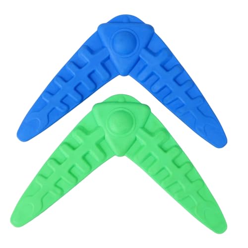 INOOMP 2 Stück Teiliges Hundespielzeug Boomerang Kauspielzeug aus Bissfestem Material Interaktives Wurfspielzeug für Kleine bis Große Hunde Zahnpflegend und Leicht zu Zufällige Farbe von INOOMP