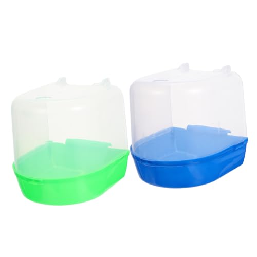 INOOMP 2 Stück Teiliges Parrot Bathing Box aus Hochwertigem Kunststoff Hängende Vogelbadewanne mit Rutschfestem Design Geeignet für Kleine Papageien und Wellensittiche Langlebig und INOOMP 2 Stück Teiliges Parrot Bathing Box aus Hochwertigem Kunststoff Hängende Vogelbadewanne mit Rutschfestem Design Geeignet für Kleine Papageien und Wellensittiche Langlebig und von INOOMP
