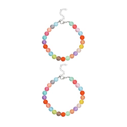 INOOMP 2 Stück Teiliges Verstellbares Perlen für Kleine Hunde und Bunte Candy Farben Komfortabel Resin Material für Alltag Partys und Besondere Anlässe von INOOMP