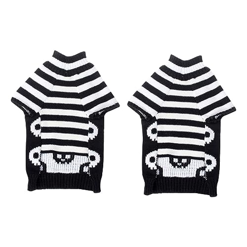 INOOMP 2 Stücke Haustier Hund Kostüm Halloween Pullover Schädel Streifen Gemütliche Haustier Kleidung Größe Xs von INOOMP