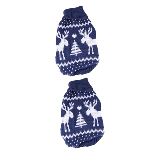 INOOMP 2 Stück Welpenkleidung Haustier Hundemantel Haustier Festliche Kleidung Weihnachten Haustier Pullover Kleiner Hund Winterkleidung von INOOMP