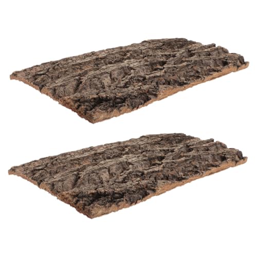 INOOMP 2 Stück grüne Wand Schildkrötenrinde Reptilienraumzubehör Flat Terrarium Cork Leopard Gecko Tank Zubehör Reptilienpanzerhintergrund Bartagamen- hölzern Coffee von INOOMP