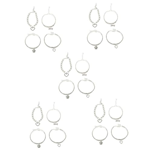 INOOMP 5 Sets Verschleißfestes Kätzchenhalsband Katzenhalsband Katzenhalsband Dekoratives Hundehalsband Katzenversorgung Bequeme Passform 4 Stück * 5 von INOOMP