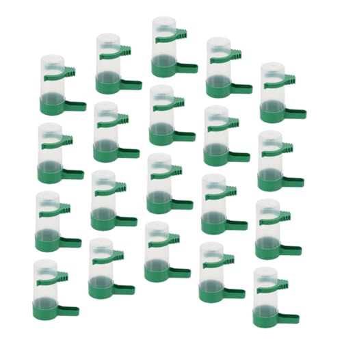 INOOMP 20 Stück Automatischer Vogeltrinkbrunnen Papagei Wasserkrug Vogelwassernapf aus Kunststoff Wasserflasche für Vögel Vogel Trinkflasche Taubentrinker Abs Green von INOOMP