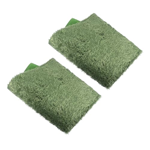 INOOMP 2 Stücke Reptilien Teppich Imitation Moos Matten Für Schildkröte Bettwäsche Terrarium Liner Atmungsaktive Substrat Matten 40x25cm von INOOMP