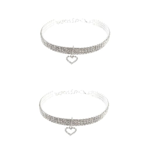 INOOMP 2St Anhänger Halloween Halskette Choker Halloween Hundehalsbänder für kleine Hunde Haustier-Halskette Halsketten eine Halskette Hund herzförmige Halskette Kette hundehalsband Liebe von INOOMP