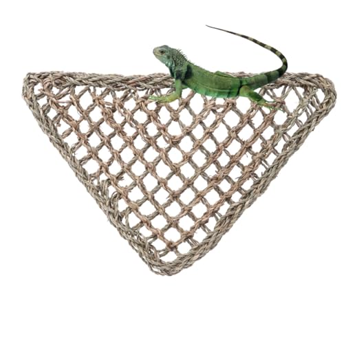 INOOMP 2stücke Natürliche Grasfasern Hängematte Für Kleine Tiere Dreieckige Schlafliege Für Eidechsen Bartagamen Geckos Und Leguane Langlebig Und Einfach Zu Reinigen von INOOMP
