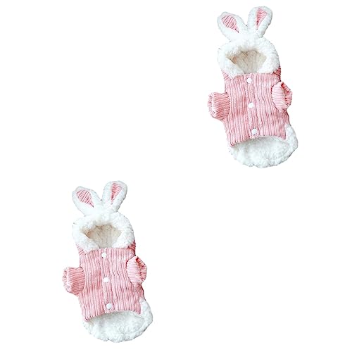 INOOMP 2St Fleece-Hundekleidung stilvolle Welpenkleidung Winter-Welpen-Hoodies Bunny kostüm Hasen kostüm warme Hoodies Kleider Bequeme warme Haustierkleidung entzückender Haustier-Hoodie von INOOMP