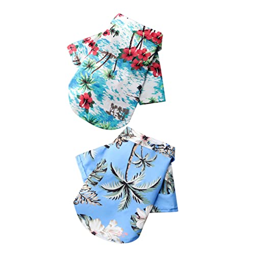 INOOMP 2stücke Hawaiianische Hundehemden Für Kleine Haustiere Teiliges Mit Einzigartigen Druckmustern Atmungsaktiv Und Bequem Für Sommer Für Partys Und Fotoshootings von INOOMP