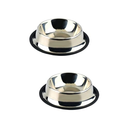 INOOMP 2 Stücke Und Katze Schüssel Pet Feeder Edelstahl Schüssel-Stand Leicht Zu Reinigen Silber INOOMP 2 Stücke Und Katze Schüssel Pet Feeder Edelstahl Schüssel-Stand Leicht Zu Reinigen Silber von INOOMP