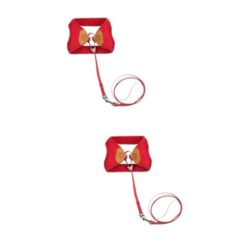 INOOMP 2stücke Pet Cat Mit Verstellbarem Brustgurt Und Angenehmem Tragegefühl Für Katzen Und Kätzchen Elegantem Dunkelrot Für Und Outdoor-aktivitäten von INOOMP