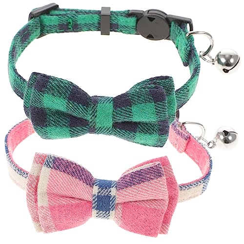 INOOMP Haustierhalsband Ornament Katze Bowknot Halskette Glocken Für Katze Haustier Halskette Haustierbedarf Verstellbares Katzenhalsband von INOOMP