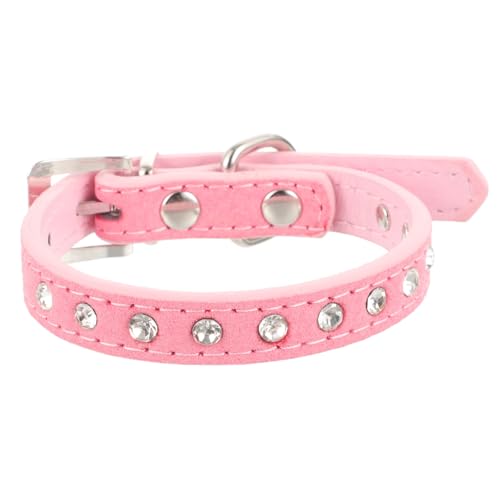 INOOMP 2St Hundehalsbänder Kitten Halsband hundegurt Hundehalsband klein tragbares Hundehalsband gerollt geschmeidiges hundehalsband Lederhalsband Großer Hund Leine schmücken Pu Rosa von INOOMP