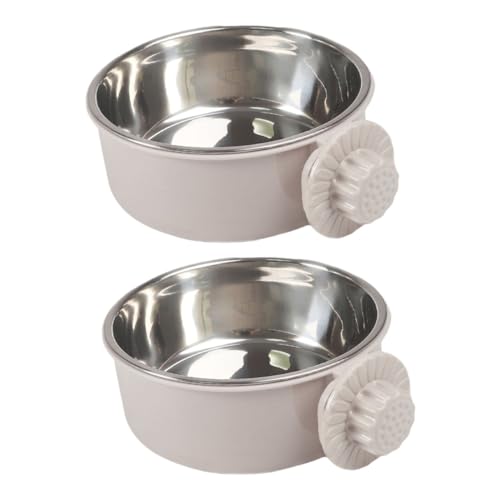 INOOMP 2St Futterautomat für Haustiere edelstahlspüle pet Feeder Wassernapf für Kaninchen Hundegeschirr Hundenäpfe Zwinger Haustiernapf Haustierzubehör Rostfreier Stahl Wasserschale Hase von INOOMP