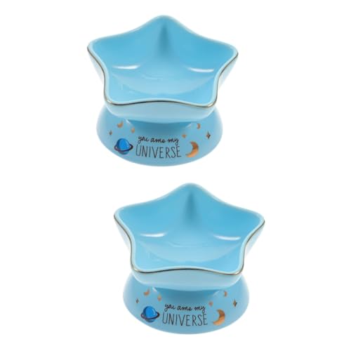INOOMP 2St Katzenschüssel Keramik pet Water Bowl pet Food Container Katzennäpfe Keramik Katze Hund schüssel katzenfutter Katzennapf Nackenschutz Haustiernapf Heimtierbedarf Base von INOOMP