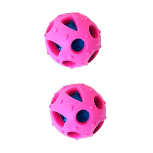 INOOMP 2St Leckerli-Spielzeug für Hunde Spielzeuge Leckerliball für Hunde interaktives Spielzeug knete Spielzeug Ball behandeln Leckerli-Spender für Hunde Bissfest Hüpfender Ball Rosa von INOOMP