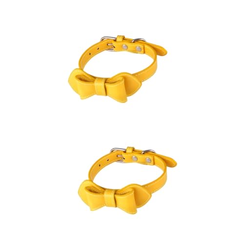 INOOMP Gelbe Schleife Hundeleine 2st Pet-pu-Kragen Pu-Fliege Hundehalsbänder Aus Pu- Haustier Pu Pu- Welpenhalsband Hunde Katze Bowknot- Pu-hundehalsband Der Hund Haustierzubehör von INOOMP
