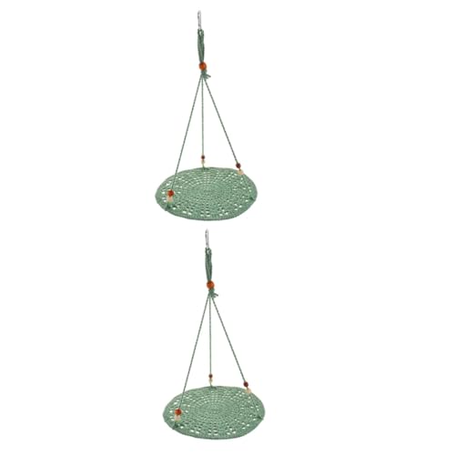 INOOMP 2St Sommer Hängematte Animal Toys Tier Spielzeug Nymphensittich Unterschlupf Hängematte für Reptilien hängende Katzenhängematte Reptilien-Haustier-Hängebett Baumwollseil Green INOOMP 2St Sommer Hängematte Animal Toys Tier Spielzeug Nymphensittich Unterschlupf Hängematte für Reptilien hängende Katzenhängematte Reptilien-Haustier-Hängebett Baumwollseil Green von INOOMP