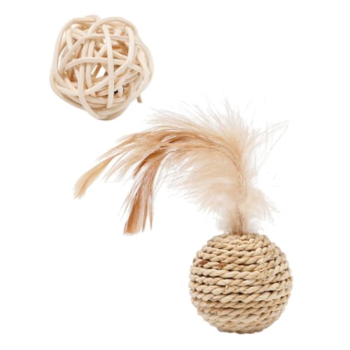 INOOMP 2 Stücke Katze Rattan Bälle Glocke Interaktive Indoor Katze Spielzeug Sicher Natürliche Gewebte Spielzeug für Kätzchen Haustier Aktivität Bälle INOOMP 2 Stücke Katze Rattan Bälle Glocke Interaktive Indoor Katze Spielzeug Sicher Natürliche Gewebte Spielzeug für Kätzchen Haustier Aktivität Bälle von INOOMP