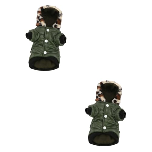INOOMP 2St Welpen-Hoodie hundejacke Hunde Jacke Dog Jacket Jacke für Hunde Pelzkragen Kapuzenpullover für Hunde Kleidung Outfit Hundevlies Hunde-Hoodie Kleiner Hund Jacke mit Hut Overall von INOOMP