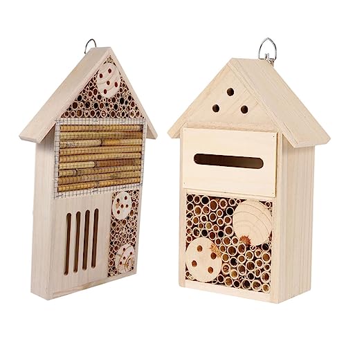 INOOMP 2Stücke Hängendes Insektenhaus aus Holz Bienenhotel Dekoration für Garten Feuchtigkeitsbeständig für Wildbienen Bemaltes Nest INOOMP 2Stücke Hängendes Insektenhaus aus Holz Bienenhotel Dekoration für Garten Feuchtigkeitsbeständig für Wildbienen Bemaltes Nest von INOOMP