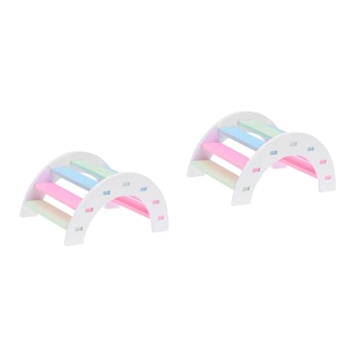 INOOMP 2stücke Farbenfrohe Regenbogenbrücke Für Hamster Kleintier Spielzeug Für Käfigzubehör Fördert Klettern Und Spiel Für Glückliche Und Aktive Haustiere von INOOMP