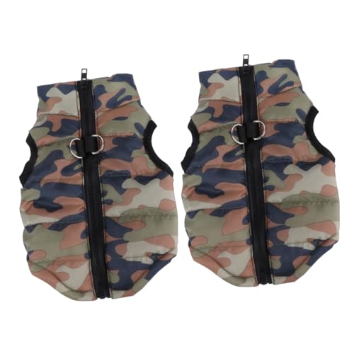 INOOMP 2 Stücke Haustier Mantel Welpen Baumwolle Gepolsterte Weste Hund Zubehör Licht Und Warm Camouflage Größe S Hund Ärmellose Kleidung von INOOMP