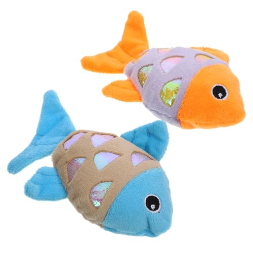 INOOMP Unique Toys 2 Stück Kissenspielzeug in Fischform für Hauskatzen und Kätzchen Kratz- und Kauspielzeug INOOMP Unique Toys 2 Stück Kissenspielzeug in Fischform für Hauskatzen und Kätzchen Kratz- und Kauspielzeug von INOOMP