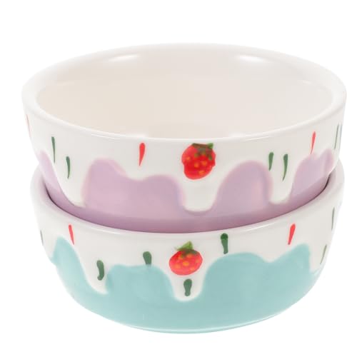 INOOMP 2stücke Keramik-futterschalen Für Hamster Kaninchen Und Kleintiere Antikipp-Design Tiefe Schüssel Für Futter Und Wasser Für Kleine Haustiere Blau Und von INOOMP
