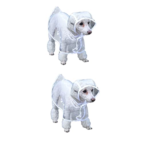INOOMP 2 Stücke Hund Regen Mantel Poncho L Größe Weiß Eva Material Hund Regenbekleidung Pet Zubehör von INOOMP