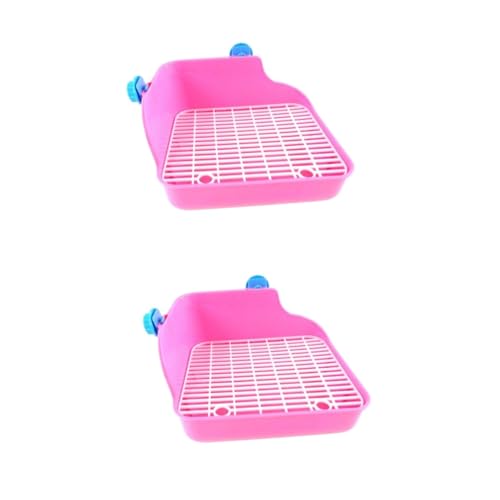 INOOMP 2St Töpfchentrainer für Frettchen Hamster Toilette Hamster klo ecktoilette Käfig Töpfchen Tierkäfig Toilette Wurf Hamster Töpfchentrainer Kaninchen-Töpfchentrainer Spitze Hase Rosa von INOOMP