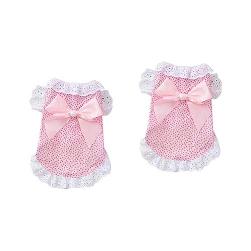 INOOMP 2stücke Stylische Hundekleidung Mit Schleife Komfortabler Und Atmungsaktiver Lace-hundrock Für Kleine Hunde Für Outdoor-aktivitäten Und Besondere Anlässe von INOOMP