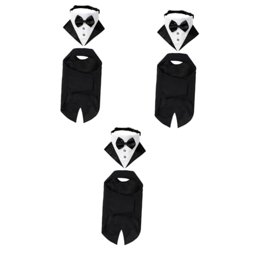 INOOMP 3 Sätze Hundeanzug Hunde Anzug hundekostü Haustier-Cosplay-Requisite Jungen-Shirt Anzüge Kleider Hochzeitsanzug Hundeweste Haustier Hund einstellen Requisiten Passen Kleidung von INOOMP