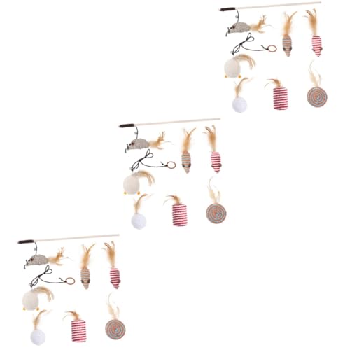 INOOMP 3 Sätze Katzen-Teaser Katze Katzenminze Spielzeug Katzenminze Spielzeug Für Wohnungskatzen Kätzchen Neckendes Spielzeug Katzenspielzeug Stick Mit Holzstange Kombination Seil INOOMP 3 Sätze Katzen-Teaser Katze Katzenminze Spielzeug Katzenminze Spielzeug Für Wohnungskatzen Kätzchen Neckendes Spielzeug Katzenspielzeug Stick Mit Holzstange Kombination Seil von INOOMP