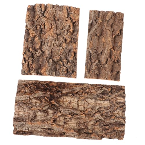 INOOMP 3 Stück Aquarium dekorative Wand Messgerät Anlage Schlange Gecko Bausatz wandverkleidung Wand polsterung Aquarium Zubehör Hintergrundrinde Reptilien-Terrarium-Rindendekor Brown von INOOMP