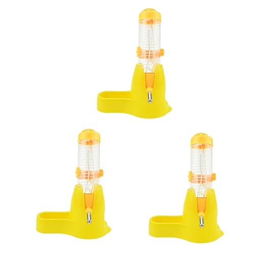INOOMP 3stücke Pet Dispenser Für Hamster wasserdichte Trinkflasche Mit Abnehmbarer Halterung Rutschfestem Boden Und Leicht Zu Reinigendem Design Gelb von INOOMP