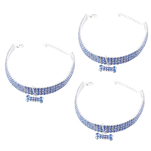 INOOMP Schmuck Halskette Für Hunde Strass Halsband Kleine Hunde 3 Stück Haustier Hundehalsband Strass Hundehalsband Hundekristall Halsband Kristall Hundehalsband Heimtierbedarf von INOOMP