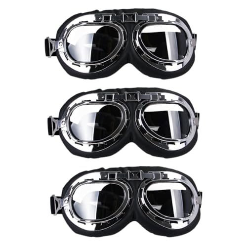 INOOMP Hund Brille Wind 3 Stück Haustier Party Brille Hunde Fahrbrille Kleine Hunde Sonnenbrille Hunde Sonnenbrille Modische Brille Sport Sonnenbrille Coole Hunde Sonnenbrille Klare Brille von INOOMP
