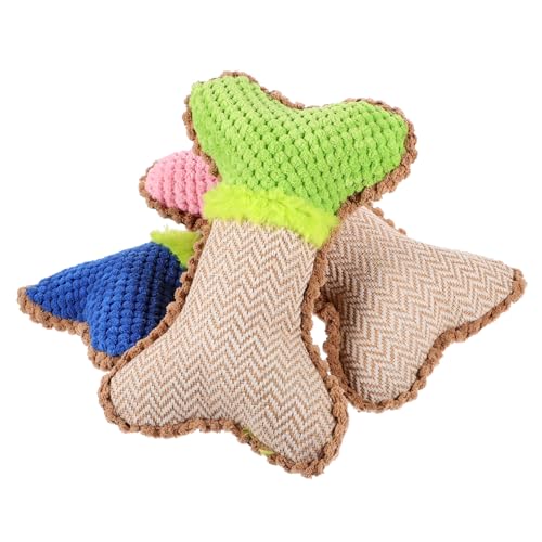 INOOMP 3 Stück Hund Plüschtier Quietschendes Welpenspielzeug Zahnen Quietscher Quietschspielzeug für Hunde Interaktives Hundespielzeug Backenzahnspielzeug für Hunde von INOOMP