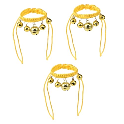 INOOMP 3stücke Handgewebtes Hundehalsband Mit Verstellbarem Glockendesign Gelbes Für Haustiere Geeignet Für Hunde Und Stilvoll Und Praktisch Für INOOMP 3stücke Handgewebtes Hundehalsband Mit Verstellbarem Glockendesign Gelbes Für Haustiere Geeignet Für Hunde Und Stilvoll Und Praktisch Für von INOOMP