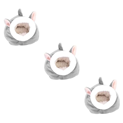 INOOMP 3 Stücke Komfortable Haustier Bett Weich Und Warm Hampster Bett Tasche Für Indoor Hängematte Warme Nest Grau von INOOMP