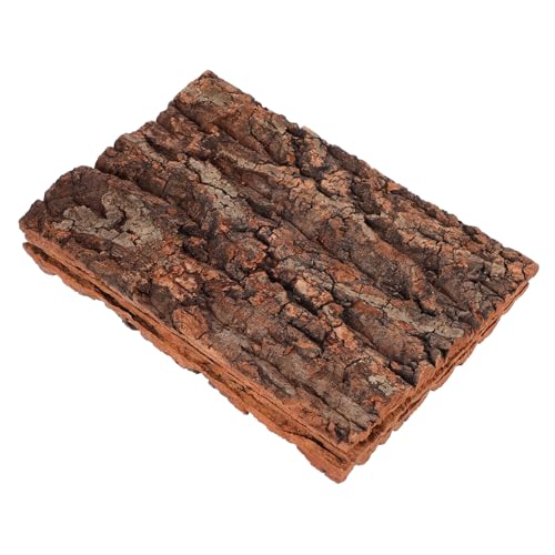 INOOMP 3 Stück Kletterrinde Korkrinden-Reptil Terrarium Landschaftsbau Baumrinde Vivarium Hintergrund Stamm klebefliesen zierleisten Holz dekorative Baumrinde Terrarienbaumrinde Hellbraun von INOOMP